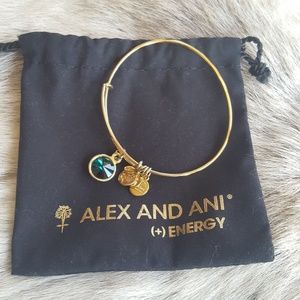 Alex and Ani emerald and gold bracelet
